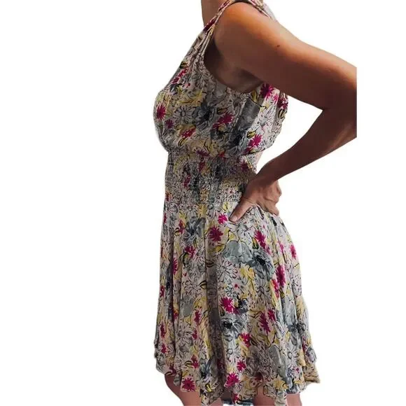 Parker Floral Cinched Waist Dress Size M - Picture 7 of 7